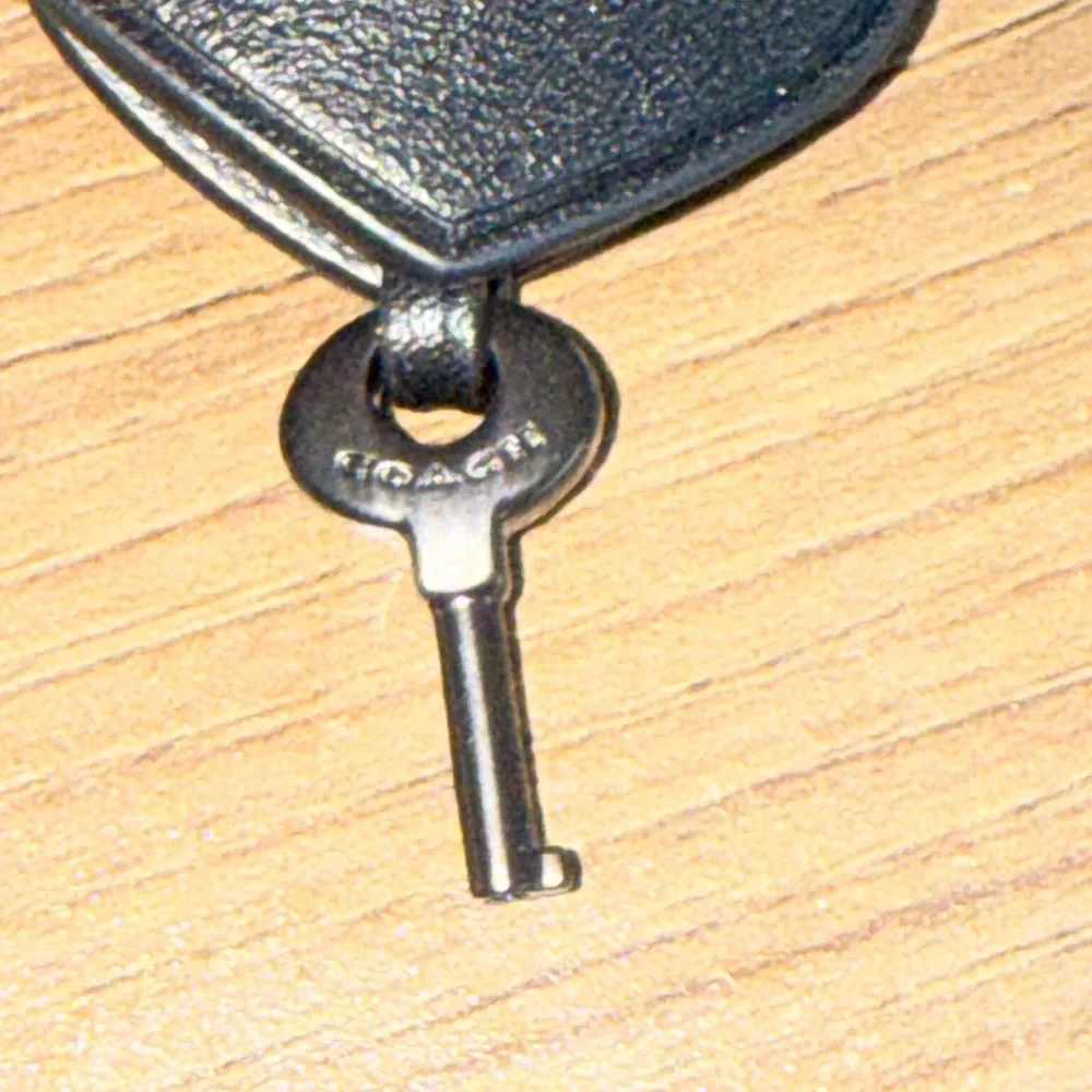 Authentic Coach Black leather shoulder bag BNWT suede interior with key to lock. - Picture 9 of 16